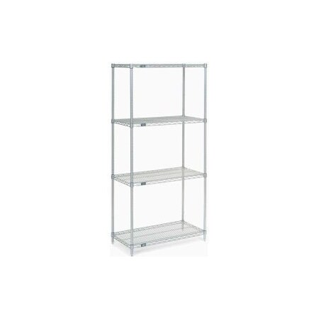 Nexel    Poly-Z-Brite    Wire Shelving Starter Unit - 5 Tier - 48W X 18D X 86H